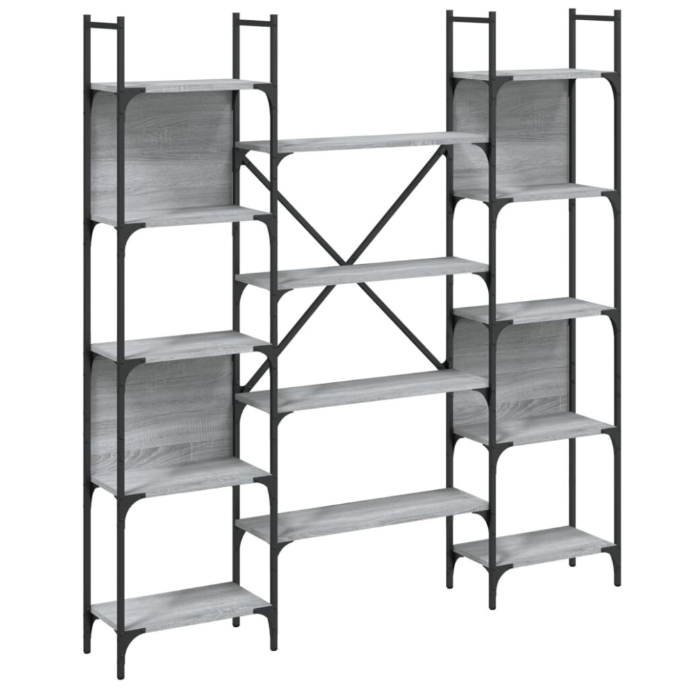 Vidaxl (Grey Sonoma, 155.5 X 24 X 166.5 Cm) Bookshelf Bookcase Storage Cabinet Shelving Unit Rack Engineered Wood