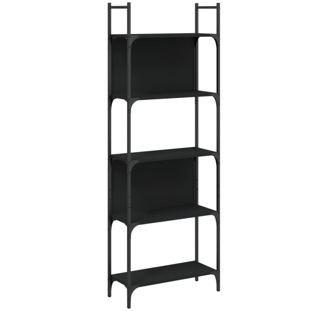 Vidaxl (Black, 60.5 X 24 X 166.5 Cm) Bookshelf Bookcase Storage Cabinet Shelving Unit Rack Engineered Wood