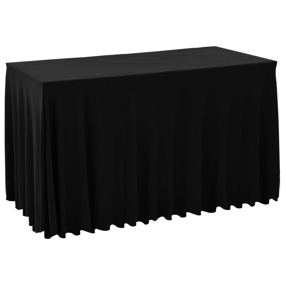 vidaXL Table Covers with Skirt Stretch Dining Tablecloth Slipcover 2 pcs Black