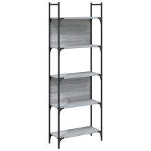 (grey sonoma, 60.5 x 24 x 166.5 cm) vidaXL Bookshelf Bookcase Storage Cabinet Shelving Unit Rack Engineered Wood