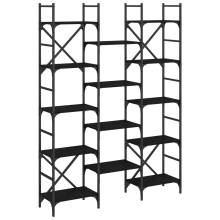 (black, 127.5 x 28.5 x 172.5 cm) vidaXL Bookshelf Bookcase Storage Rack Cabinet Book Shelf Engineered Wood