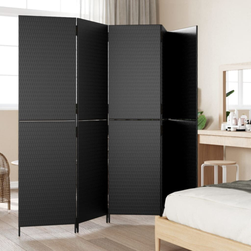 VidaXL vidaXL Room Divider 5 Panels Privacy Screen Balcony Screen Black Poly Rattan 2