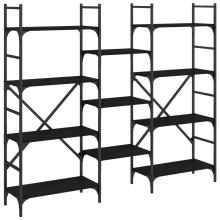 (black, 160 x 28.5 x 136.5 cm) vidaXL Bookshelf Bookcase Storage Rack Cabinet Book Shelf Engineered Wood