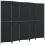 VidaXL vidaXL Room Divider 5 Panels Privacy Screen Balcony Screen Black Poly Rattan 2