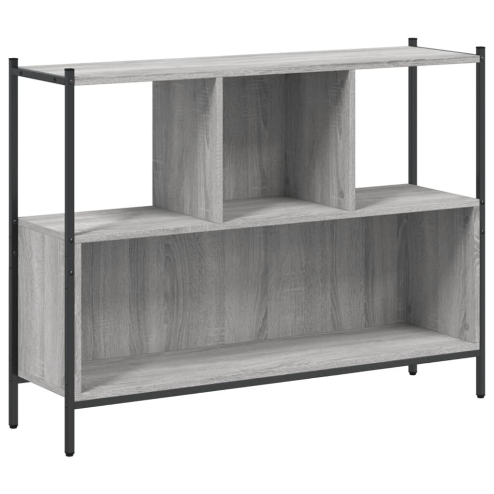 (grey sonoma) vidaXL Bookcase Bookshelf Storage Cabinet Shelving Smoked Oak Engineered Wood