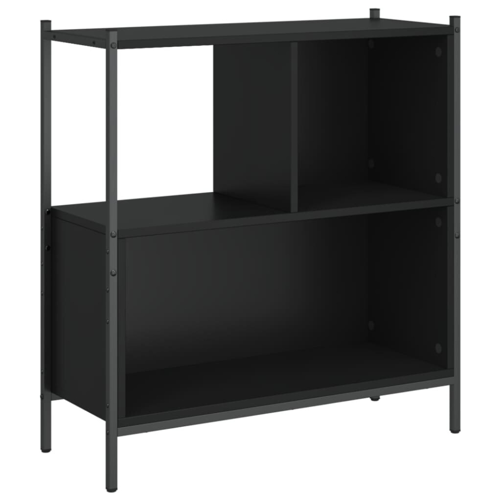 (black) vidaXL Bookcase Bookshelf Storage Cabinet Shelving Unit Rack Engineered Wood