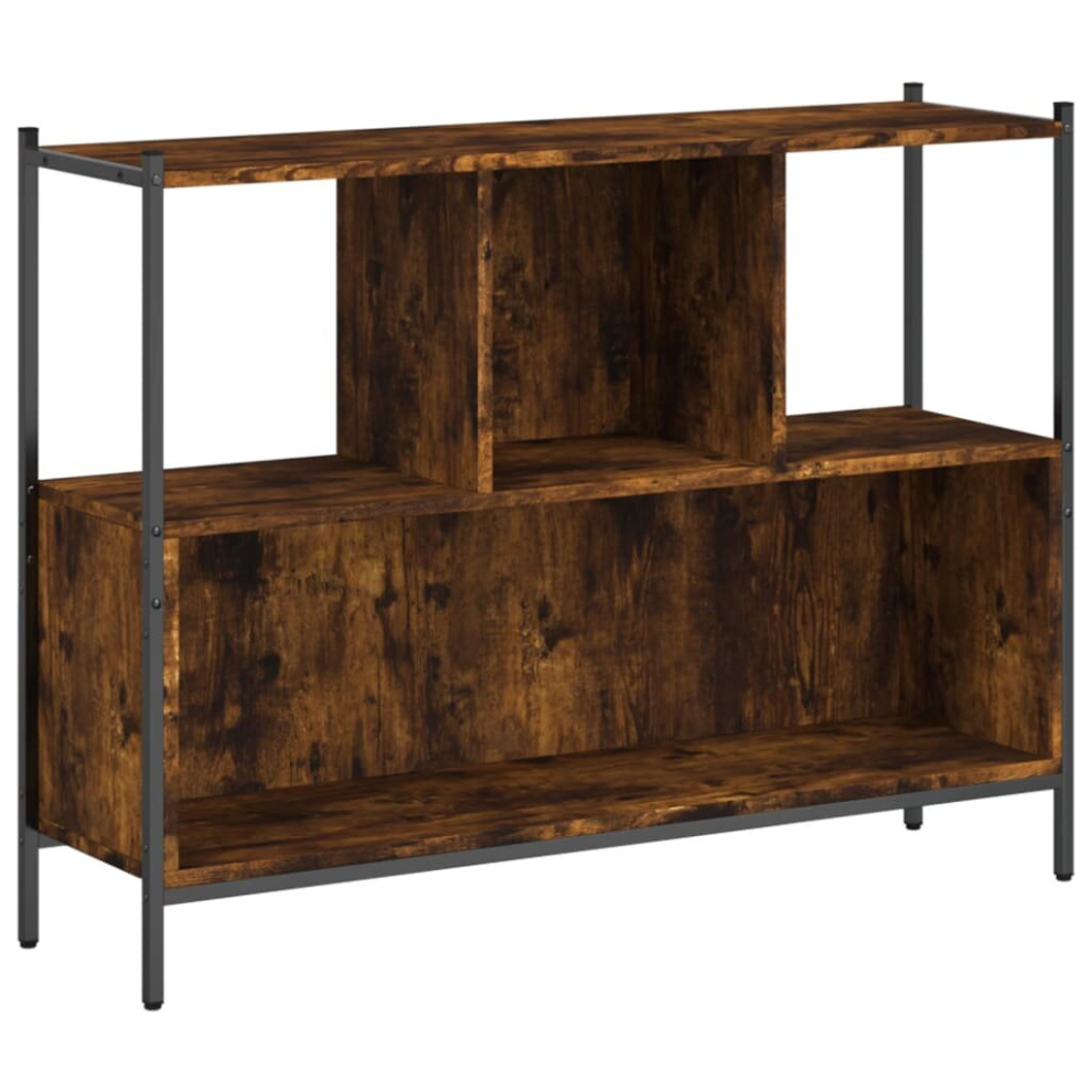 (smoked oak) vidaXL Bookcase Bookshelf Storage Cabinet Shelving Smoked Oak Engineered Wood