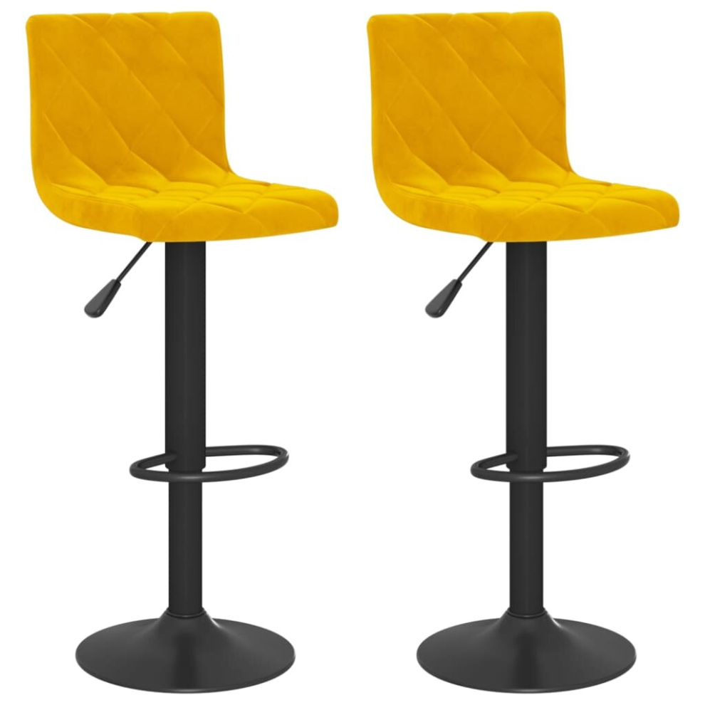 Vidaxl (Mustard Yellow) Bar Stools Kitchen Bar Chair Counter Stool Pub Bistrol Chair Velvet