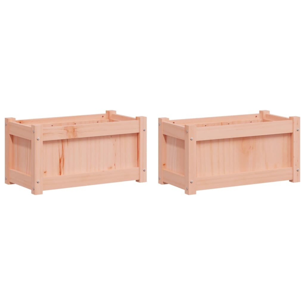 Vidaxl (Natural Douglas, 2 Pcs) Garden Planter Patio Flower Pot Planter Box Plant Pot Solid Wood Pine