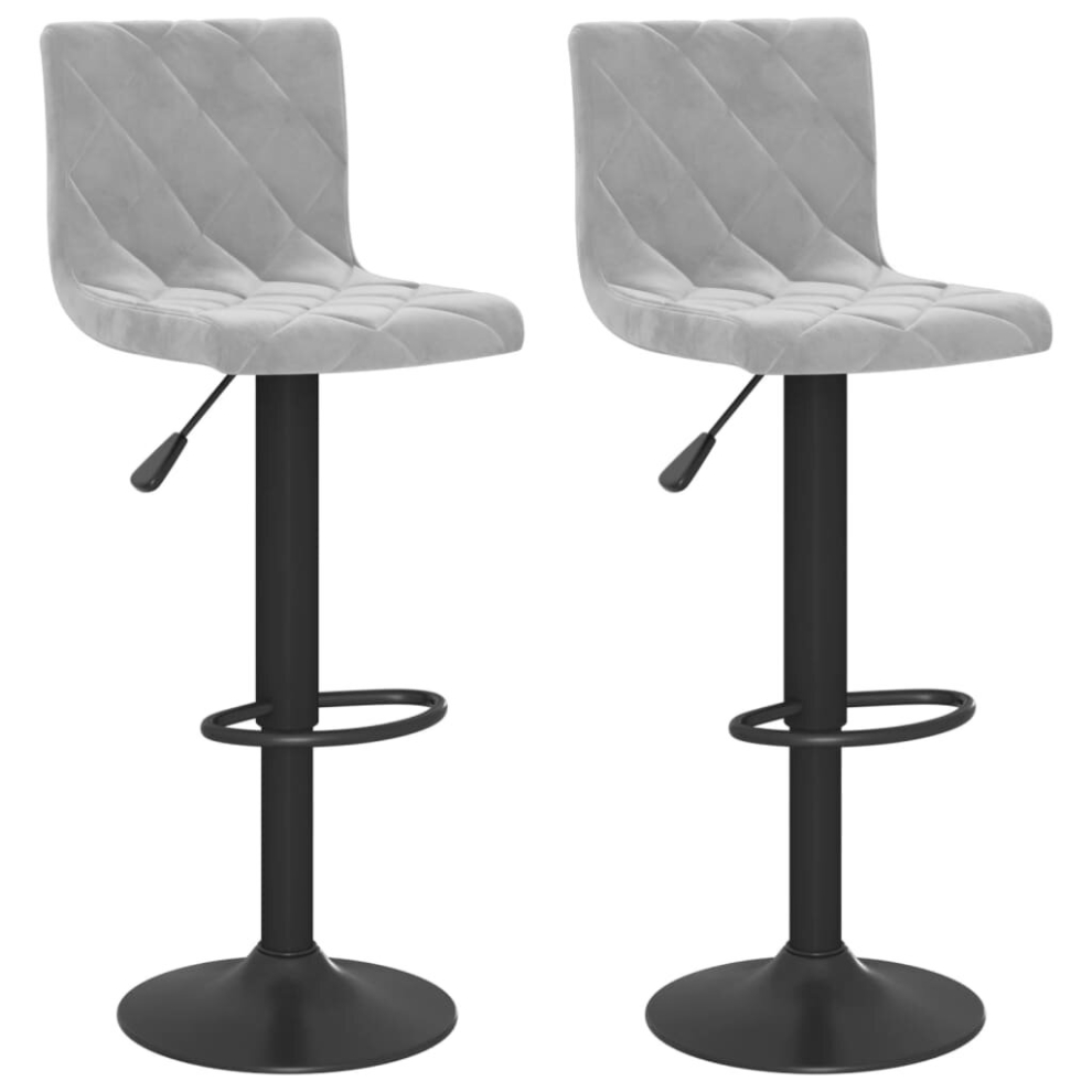 Vidaxl (Light Grey) Bar Stools Kitchen Bar Chair Counter Stool Pub Bistrol Chair Velvet
