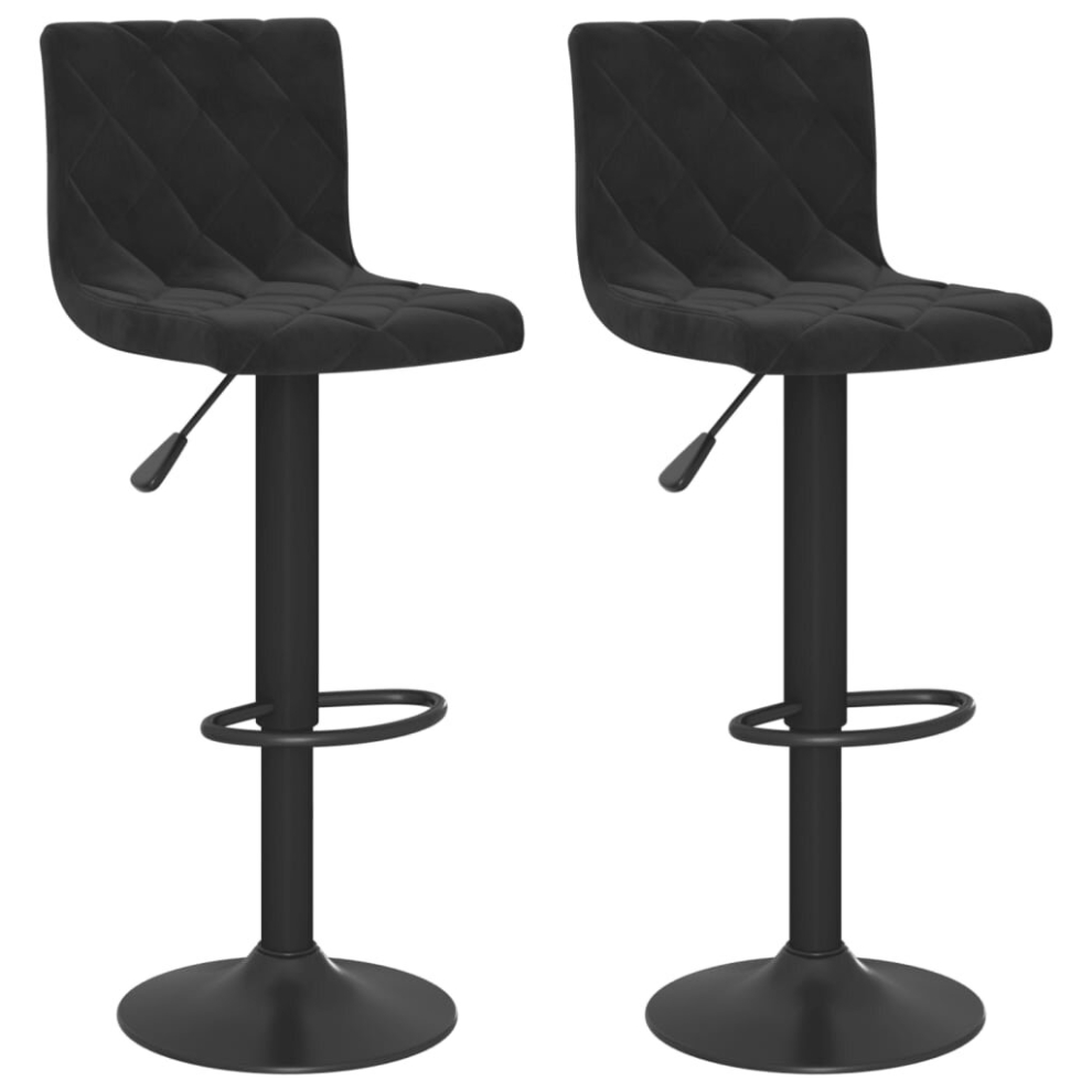 Vidaxl (Black) Bar Stools Kitchen Bar Chair Counter Stool Pub Bistrol Chair Velvet Black