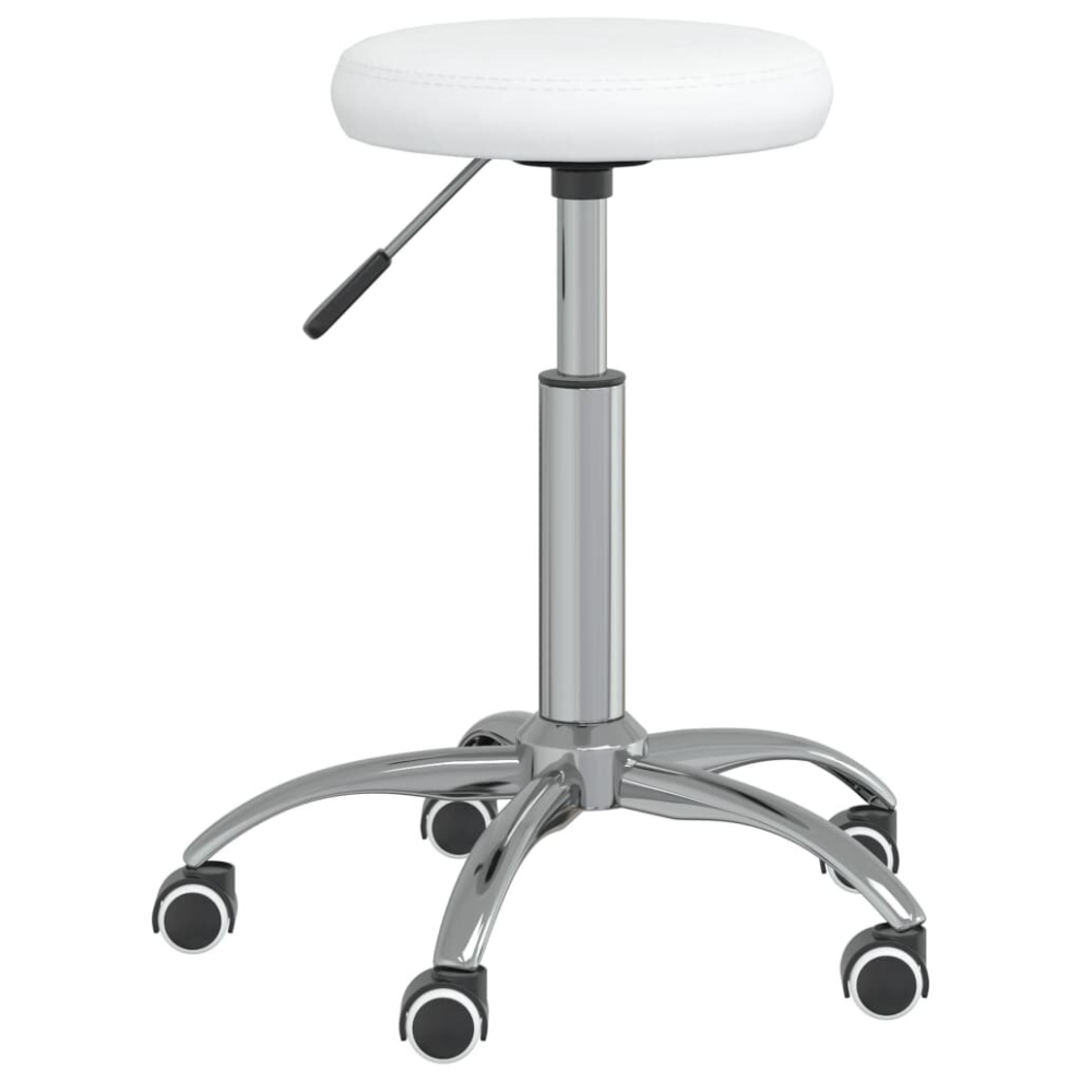 (white) vidaXL Office Swivel Chair Computer Chair Swivel Dining Stool Faux Leather