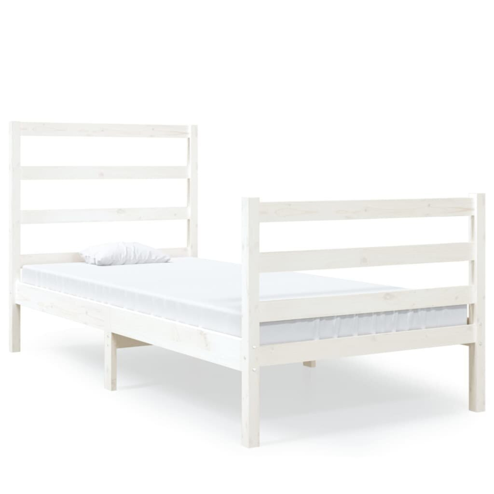 (white, 90 x 190 cm) vidaXL Solid Wood Pine Bed Frame Home Wooden Bedstead Multi Colours/Sizes