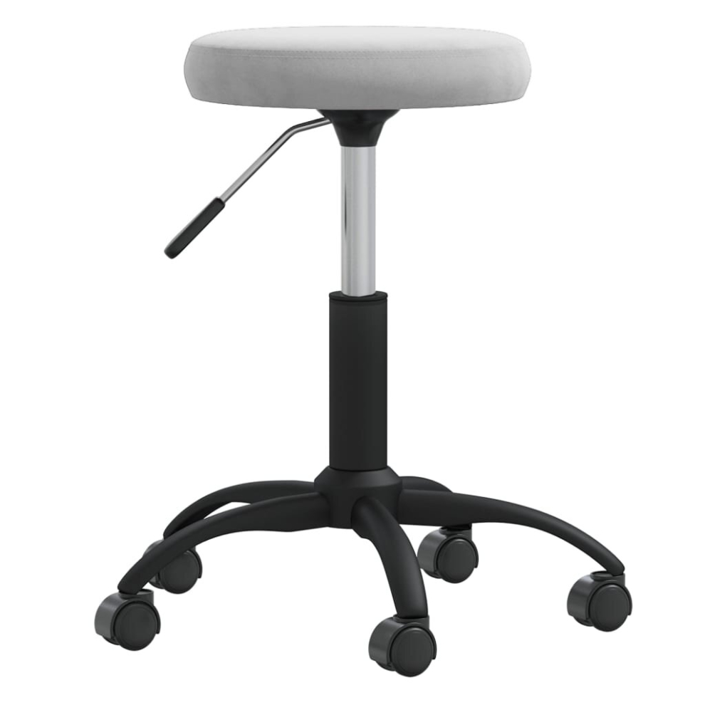 Vidaxl (Light Grey) Office Swivel Chair Computer Chair Swivel Stool Dining Chair Velvet