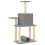 VidaXL (light grey) vidaXL Cat Tree with Sisal Scratching Posts Cat Scratch Tower Climbing Tree 6
