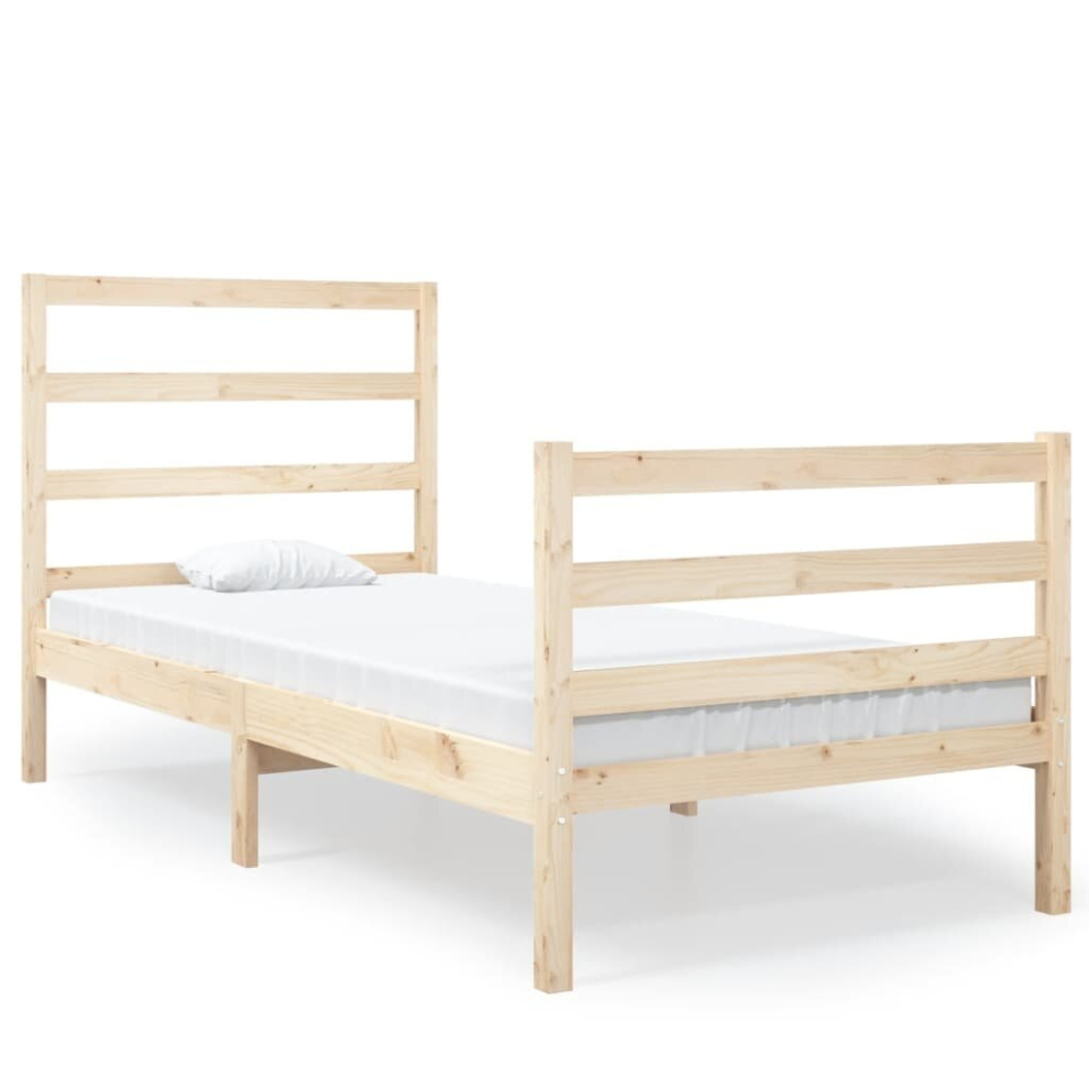 Vidaxl (Natural, 75 X 190 Cm) Bed Frame Bed Base Bedstead Bedroom Mattress Foundation Solid Wood Pine