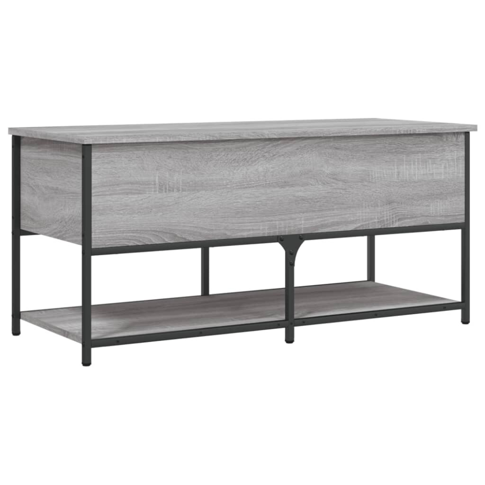 (grey sonoma, 100 x 42.5 x 47 cm) vidaXL Storage Bench Hallway Bench Storage Box Smoked Oak Engineered Wood