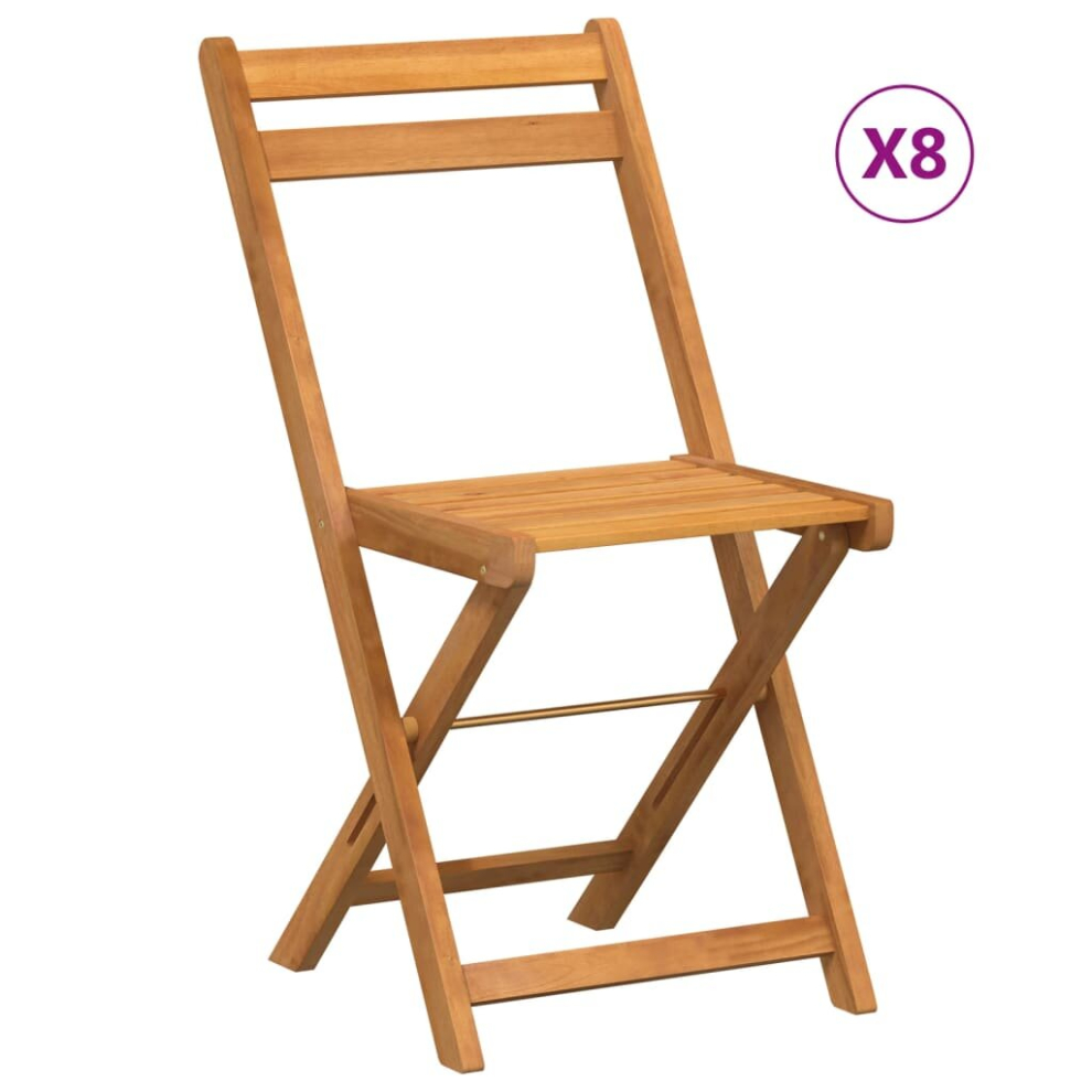 (8 pcs) vidaXL Folding Bistro Chairs Garden Outdoor Chair 6 pcs Solid Wood Acacia