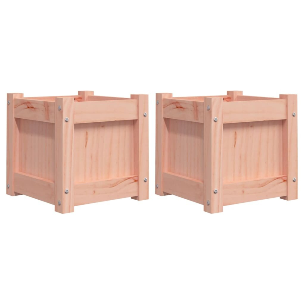 Vidaxl (Natural Douglas, 2 Pcs) Garden Planters Patio Flower Pot Plant Pot Planter Box Solid Wood Pine
