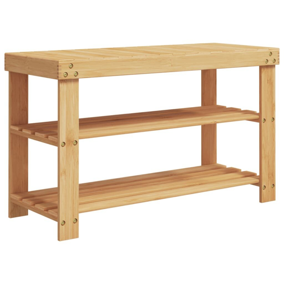 Vidaxl Shoe Rack 3-Tier Shoe Cabinet Holder Hallway Shoe Storage Shelf Bamboo