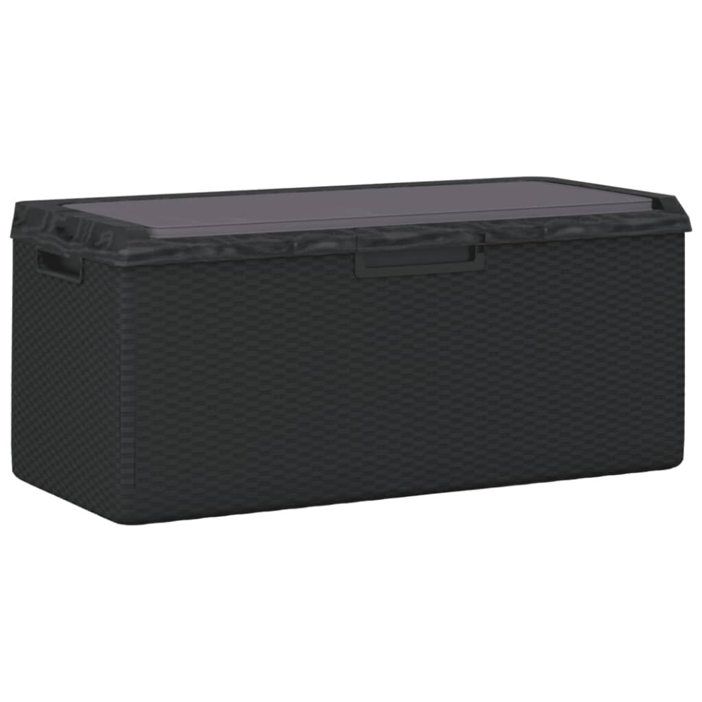 (anthracite) vidaXL Garden Storage Box with Seat Cushion Outdoor Storage Tool Box 350 L PP