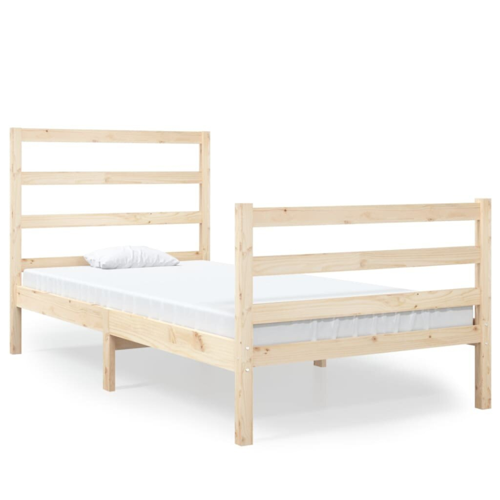 (natural, 90 x 190 cm) vidaXL Solid Wood Pine Bed Frame Home Wooden Bedstead Multi Colours/Sizes