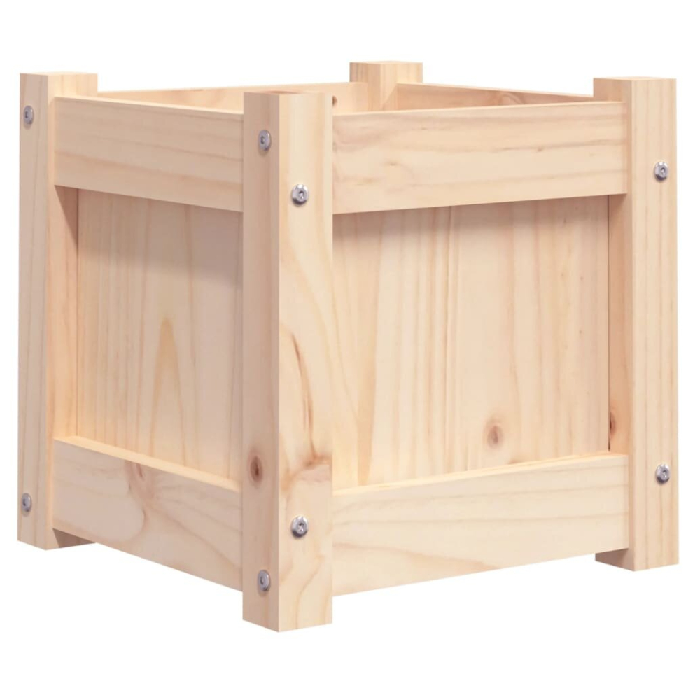Vidaxl (Natural Pine, 1 Pcs) Garden Planters Patio Flower Pot Plant Pot Planter Box Solid Wood Pine