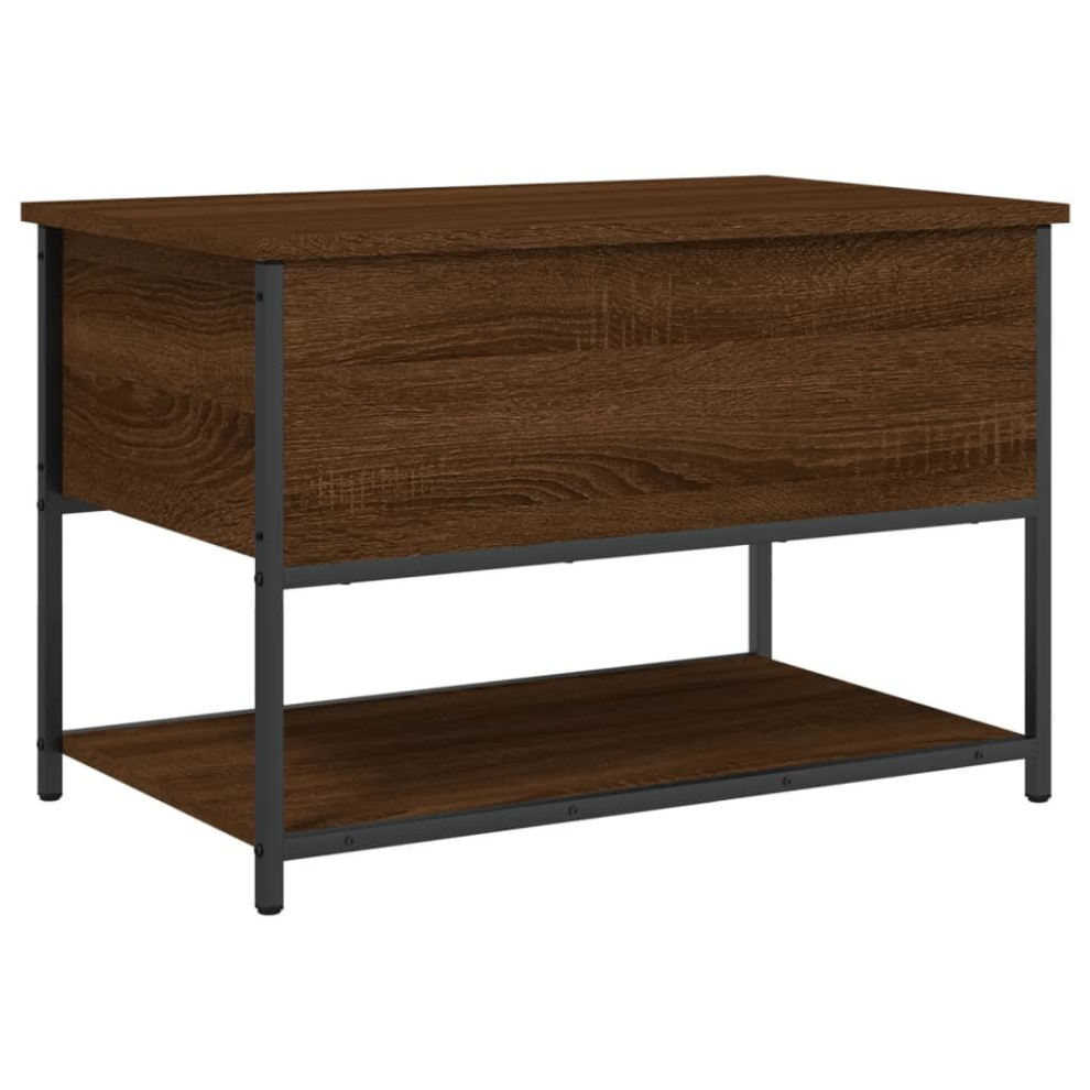 Vidaxl ( Oak, 70 X 42.5 X 47 Cm) Storage Bench Hallway Bench Storage Box Smoked Oak Engineered Wood Brown