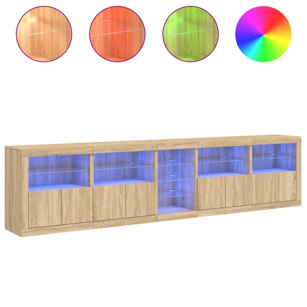 VIDAXL - Sideboard - 5 Piece Set - Sonoma Oak - LED Lighting - Image 3