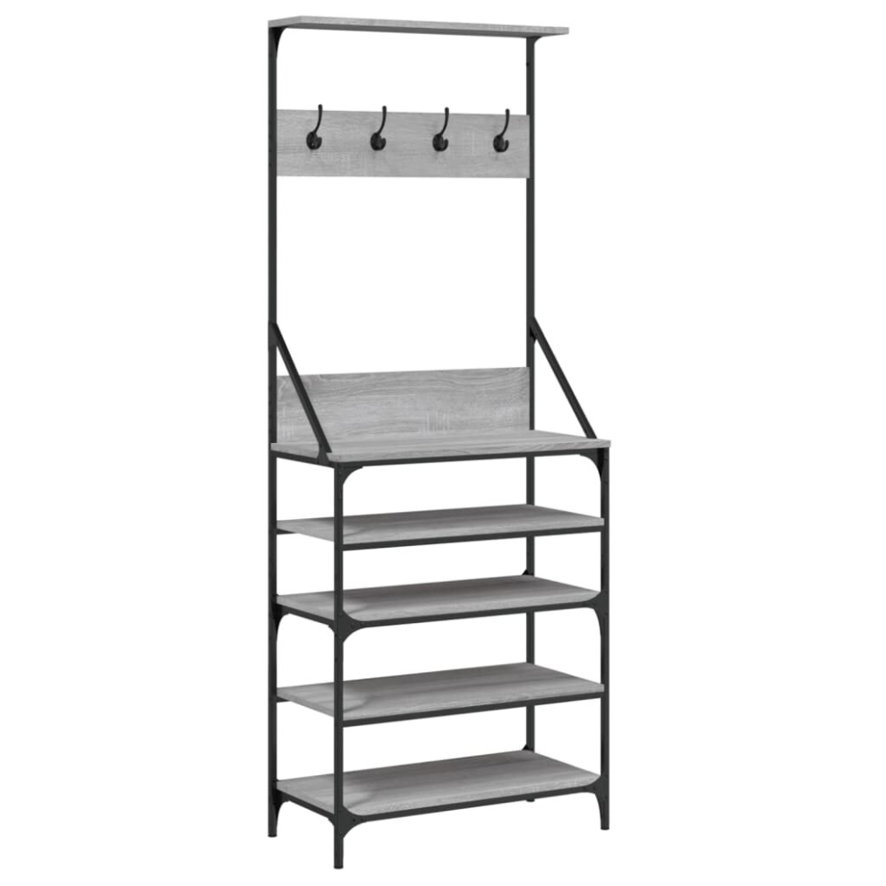 Vidaxl Clothes Rack With Shoe Storage Garment Rack Clothes Rail Grey Sonoma