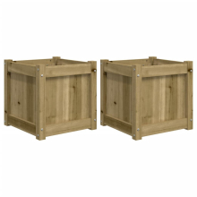 (natural impregnated, 2 pcs) vidaXL Garden Planters Patio Flower Pot Plant Pot Planter Box Solid Wood Pine