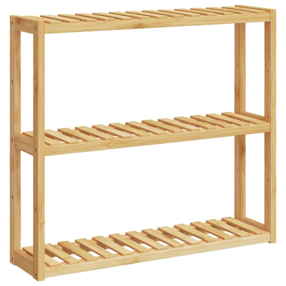 vidaXL Bathroom Shelf 3-Tier Wall-mounted Shelf Storage Wall Shelf Bamboo