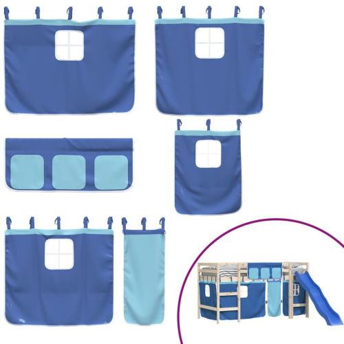 VidaXL (blue) vidaXL Curtains for Loft Bed Blackout Privacy Bed Tent Bed Canopy Polyester