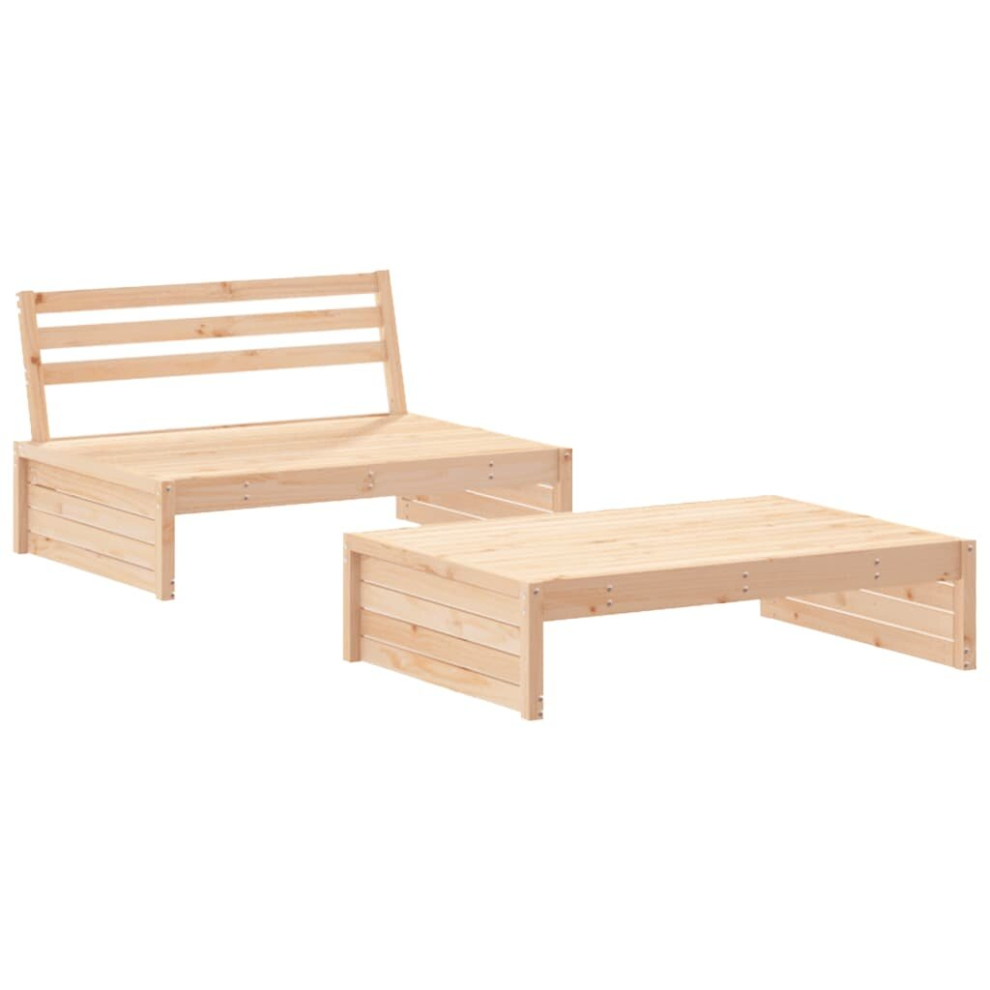 (natural pine) vidaXL Garden Lounge Set Outdoor Modular Sofa Set 2 Piece Solid Wood Pine