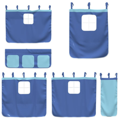 VidaXL (blue) vidaXL Curtains for Loft Bed Blackout Privacy Bed Tent Bed Canopy Polyester 2