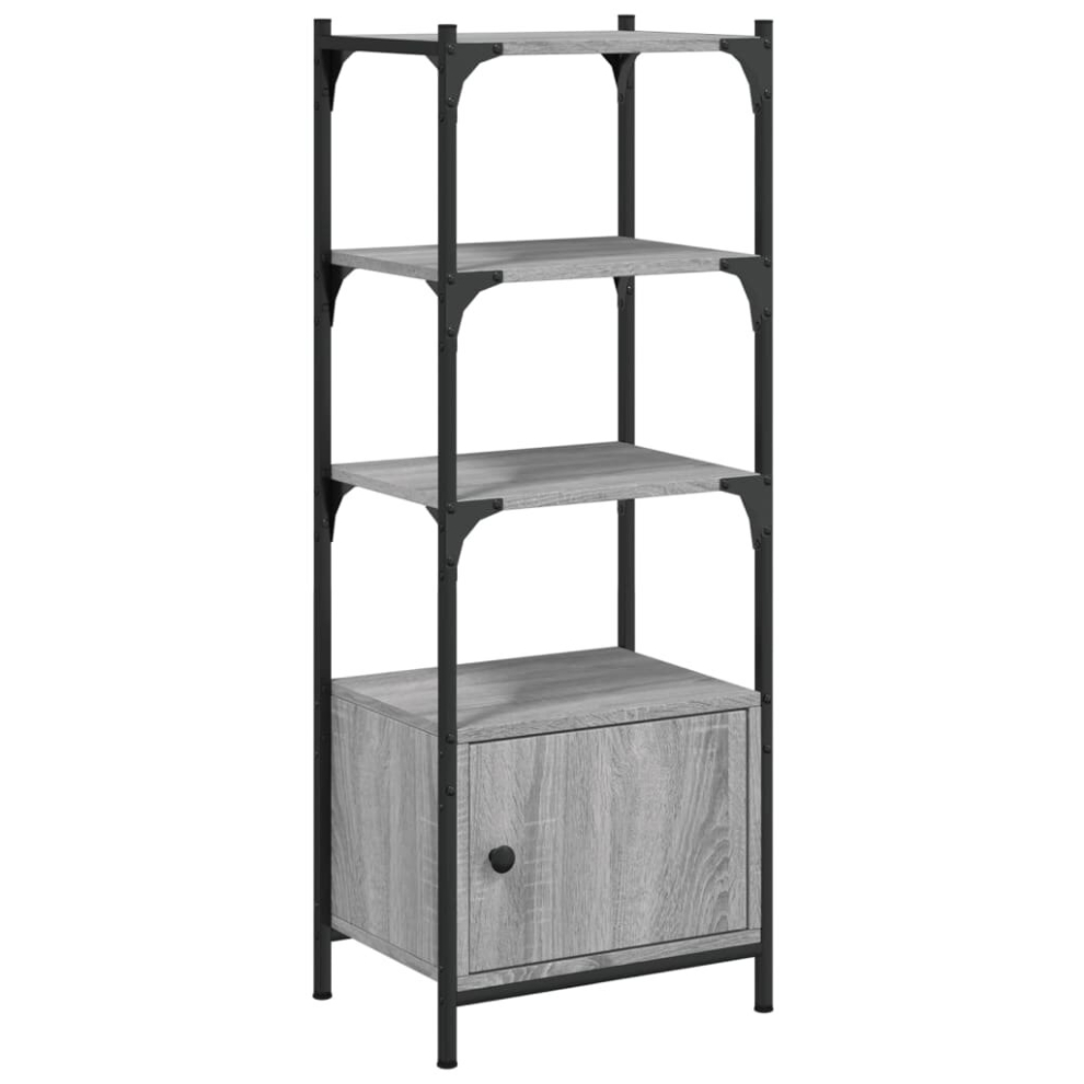 Vidaxl (Grey Sonoma) Bookcase Bookshelf Storage Book Shelf Side Cabinet Engineered Wood