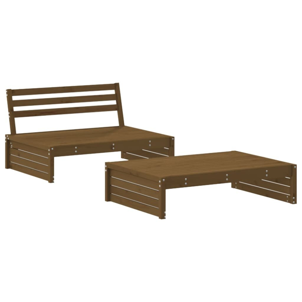 (honey brown) vidaXL Garden Lounge Set Outdoor Modular Sofa Set 2 Piece Solid Wood Pine