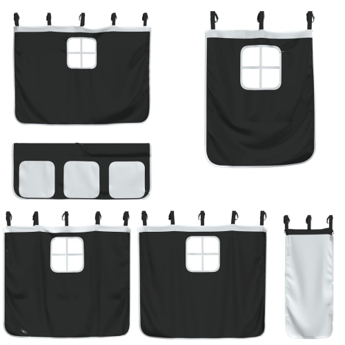 VidaXL (black) vidaXL Curtains for Loft Bed Blackout Privacy Bed Tent Bed Canopy Polyester 2