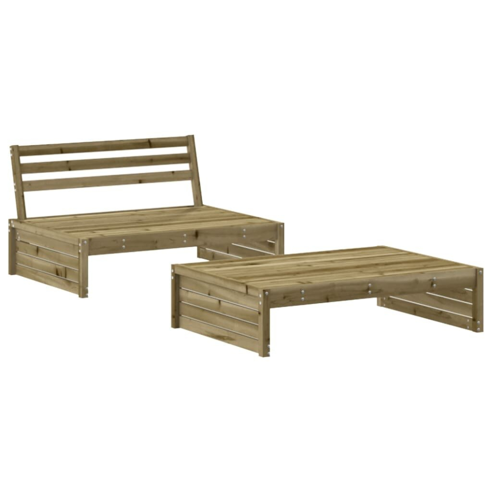 (dark brown) vidaXL Garden Lounge Set Outdoor Modular Sofa Set 2 Piece Solid Wood Pine