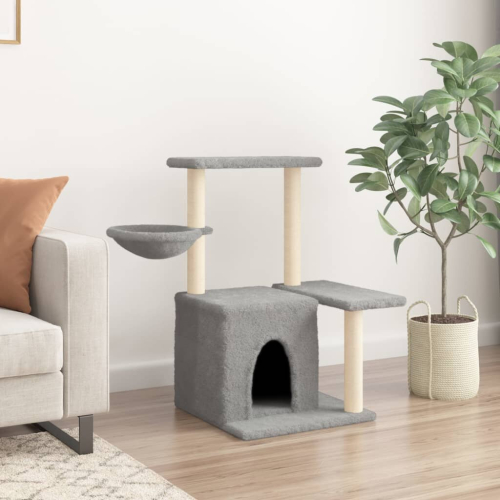 VidaXL (light grey) vidaXL Cat Tree with Sisal Scratching Posts Cat Tower Pet Cat Climbing Tree 2