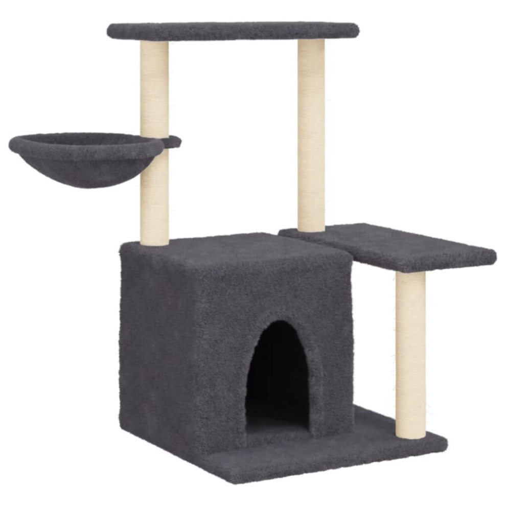 (dark grey) vidaXL Cat Tree with Sisal Scratching Posts Cat Tower Pet Cat Climbing Tree