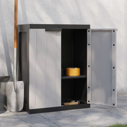 VidaXL vidaXL Gartenschrank Grau und Schwarz 65x37x85 cm PP 2
