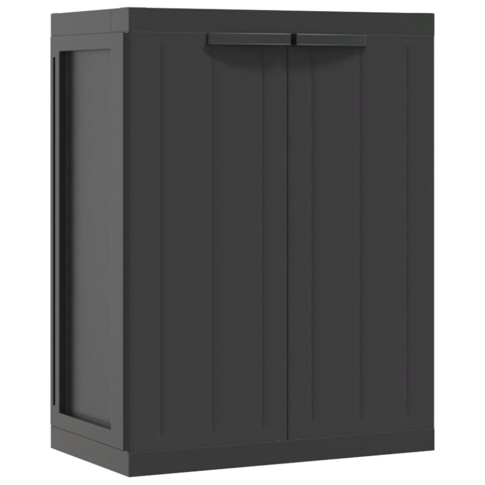(black, 65 x 37 x 85 cm) vidaXL Outdoor Storage Cabinet Terrace Patio Garden Cabinet Tool Cupboard PP