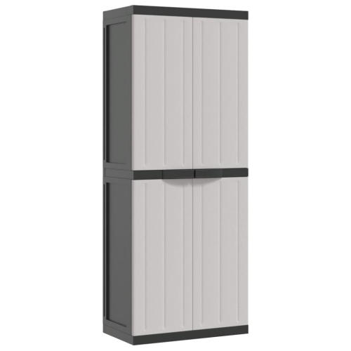 VidaXL vidaXL Gartenschrank Grau und Schwarz 65x37x165 cm PP 1