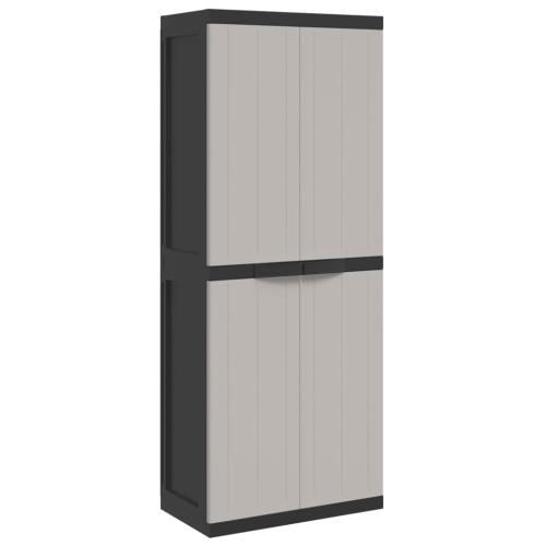 VidaXL vidaXL Gartenschrank Grau und Schwarz 65x37x165 cm PP 1