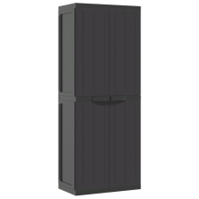 (black, 65 x 37 x 165 cm (63 x 31 cm)) vidaXL Outdoor Storage Cabinet Terrace Patio Garden Cabinet Tool Cupboard PP