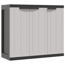 (grey and black, 97 x 37 x 85 cm) vidaXL Outdoor Storage Cabinet Terrace Patio Garden Cabinet Tool Cupboard PP