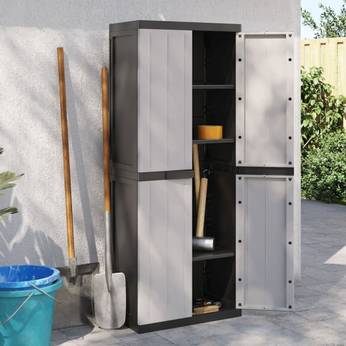 VidaXL vidaXL Gartenschrank Grau und Schwarz 65x37x165 cm PP 2