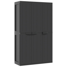 (black, 97 x 37 x 165 cm) vidaXL Outdoor Storage Cabinet Terrace Patio Garden Cabinet Tool Cupboard PP