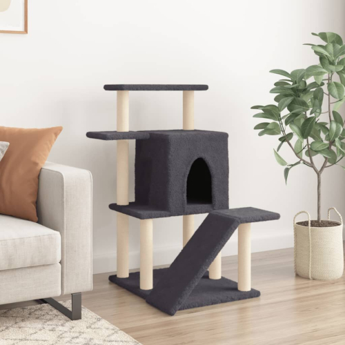 VidaXL (dark grey) vidaXL Cat Tree with Sisal Scratching Posts Cat Scratch Tower Climbing Tree 2